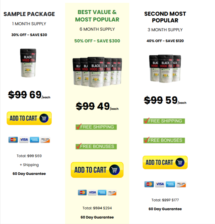 Black Wood Tea Price