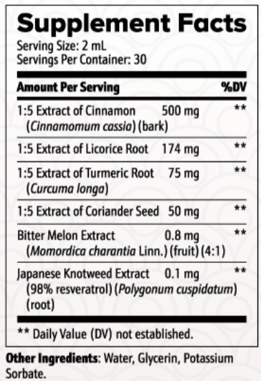 Zensulin Supplement Facts